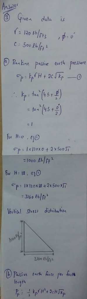 (3) Given data is Kan Ene palive larth Presure : Tan or Ho, e fr H: 18, C10 : 31601니 Vectial Shres distribuhon lenjt