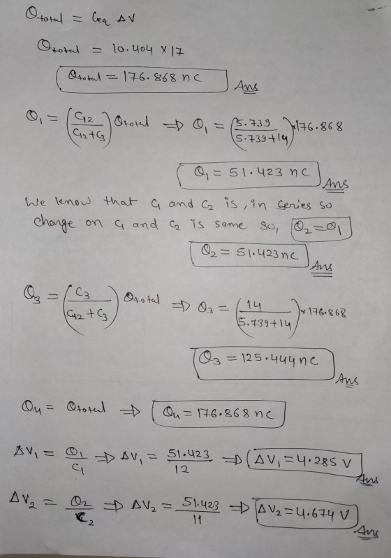 total = leq AV Orotal = 10.404 x 17 Ototal = 176.868 nc Q = (62) Otored - O, = (5.739 176.868 Q = 51.423 nc ans We know that