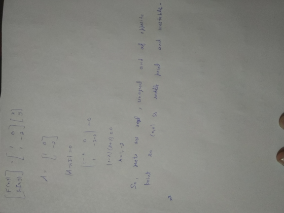 CF(ny) 7 Glny 2, 2 g (Adl=0 1 -2- (1-2) (+) 20 soots are So, point real, unequal and of opposite so cool is saddle point and