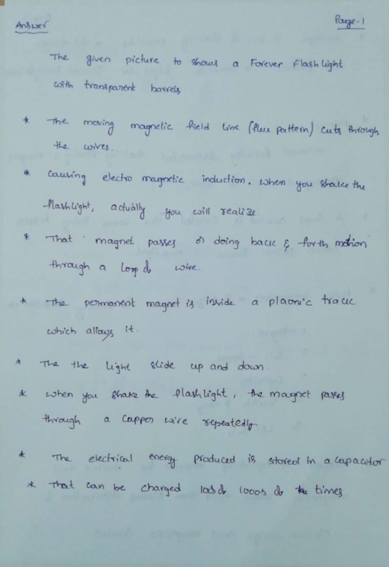 Pa The iven pichure to shous a Forever Flash light cotth trans paent harrely meving mog the ve Couin elecho magne te induction then ou ghaulee the Plashlight, acuallk Hou e d doine bau thraugh a Lowe t tha pemaneot maynet i i-t cobich al ide up and * Tha eleckrica poduced stool in alap a atof nt can be changed lod d (ooos d h bmes