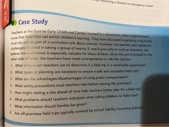 il cope following a disaster or emergency event? Case Study Teachers at the Sunrise Early e at the Sunrise Early Childhood Ce