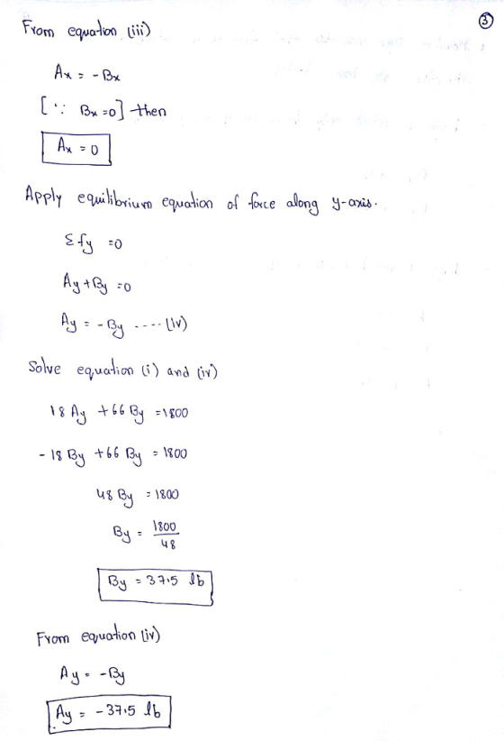 om Cawalion um eualion o oxce alon 0 Solve eqtion i) and n) uS B 1800 800 4 g B35 Ab From eqjuotion iv)