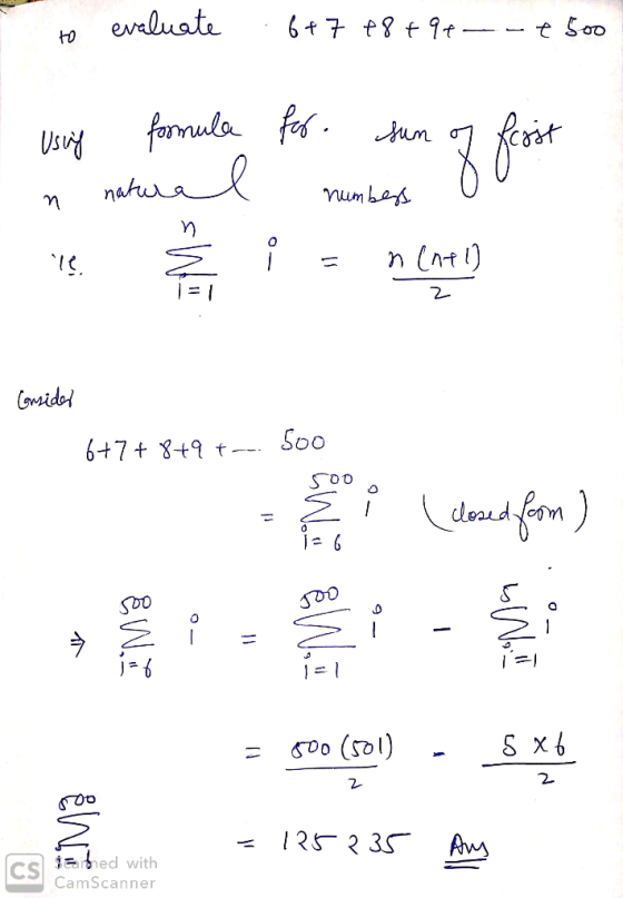 to evaluate 6+7 +8+9+ - - € 500 numbers usuy formula for sum of frost - n natural numbers oo 15. Žin Care Ensider 6+7+ 8+9+-