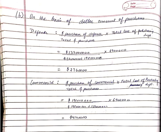 Date Page Un the basis of dollar ases amount of preten efense : Total cost of purchasey / purchase of defense x Total of punc