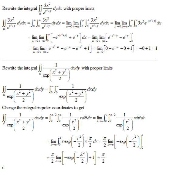 3x2 Rewrite the integral dydx with proper limits e IG 3x2 -dydx = ESS 3x? -dydx = lim lim ( 3x? 4+02-20 Joert dydx = lim lim