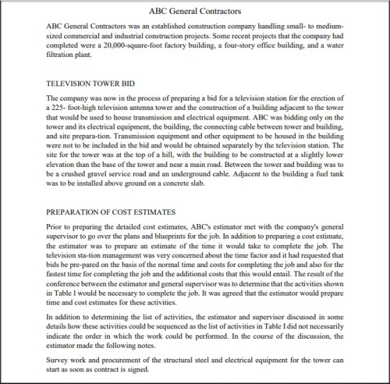 ABC General Contractors ABC General Contractors was an established construction company handling small-to medium- sized comme