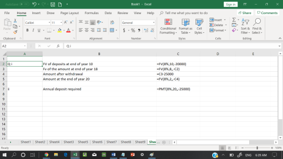 AutoSave Off Book1- Excel Sign in Comments Share File Home Formulas Review View Help OTell me what you want to do Insert Draw