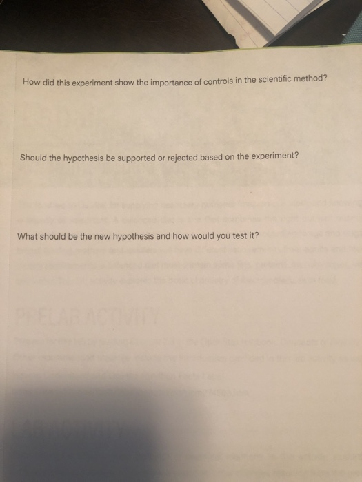 How did this experiment show the importance of controls in the scientific method? Should the hypothesis be supported or rejec