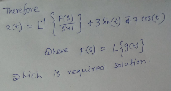 which is required solution. Therefore a(t) = L SECAJ +3 Suc) a 7 esce F(s) = L&g(t)} Where