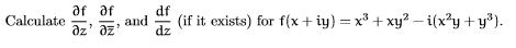 af af az az df Calculate 07 o2, and r (if it exists) for fx + iy)xy