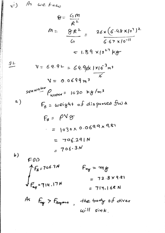 As we n 2 Cn 6-67 xlo- wate, a) Fs冫 eight of dis Pursed fwd 7o6.29IN 706-3N b)