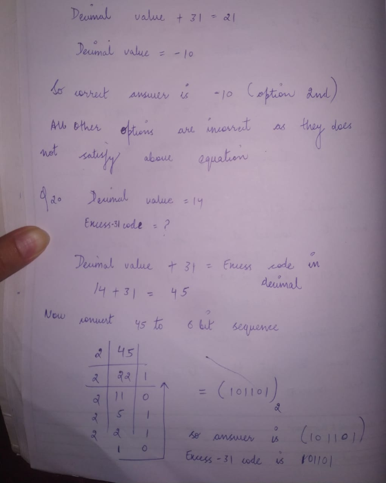 Deanal value +31-21 Deunal value =-10 to correct ansuer us Coption au and) they , All other are incorrect as does not options