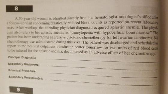 A 30-year-old woman is admitted directly from her hematologist-oncologists office after a follow-up visit concerning drastic