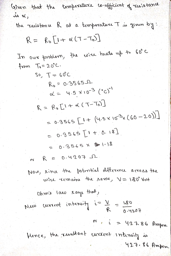 Given that the temperature co-efficient of resistance is a the resistance R at a temperature T is given by R = Ro [+ x (T-To)