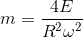 m = \frac{4E}{R^{2}\omega ^{2}}