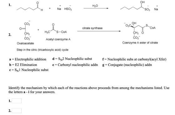 он Na HSO3 SO3 Na O2C citrate synthase COA CH2 CO2 CH2 O CO2 Acetyl coenzyme A Oxaloacetate Coenzyme A ester of citrate Step