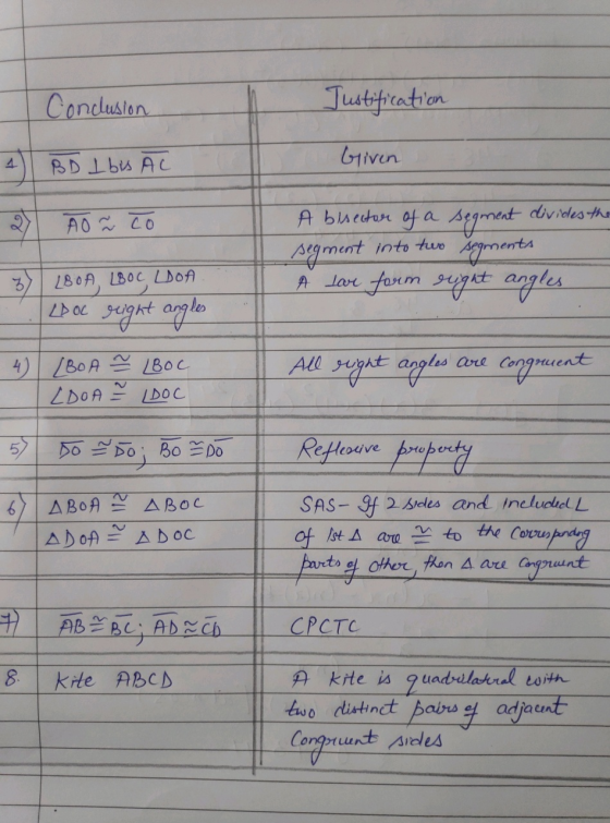Justification Conclusion Given BD 1 bis AC A bluectere of a segment divides the 2) gnanta Lgment into tuo L8 0A, LBOC LDOA ZA