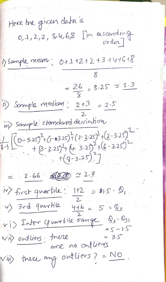 Here be gicen dan 0,1,2,2, 3,4,6 n ascendin oden Sompla nelin 2+3 2- เ tp-3.29463ず心3.2s) - t(9-3,2 2 2 S-IS 3.S Crne noontliers