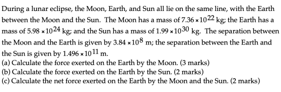 During a lunar eclipse, the Moon, Earth, and Sun all lie on the same line, with the Earth between the Moon and the Sun. The M