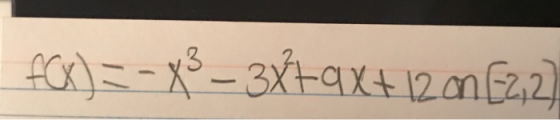 f(x)=-X3 –38+9X+12 [2.2]