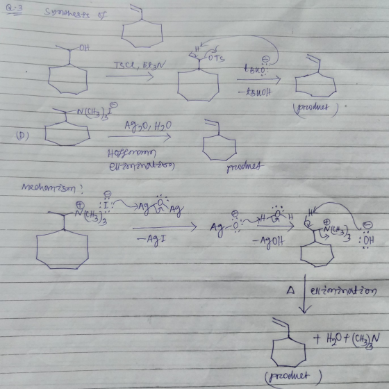 Synthesis of Tsce, El ₃N toto A Buolt produes) : AG20, H₂O 7 Hoffonarmos euzmanatzt prodnes Mechanism? NICH Ago AZ ~Ag I - Ag