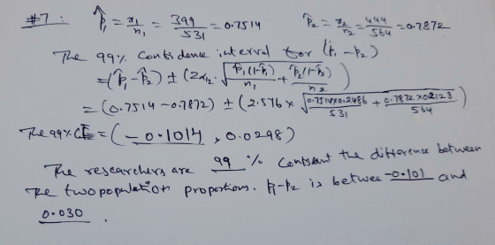 1,2 399 531 - 0.7514 -0.7872 564 2) no 10.751440.2486 531 +0.787202128 564 The 99% Contidence interval tor (t, ak) =(P-B2) I