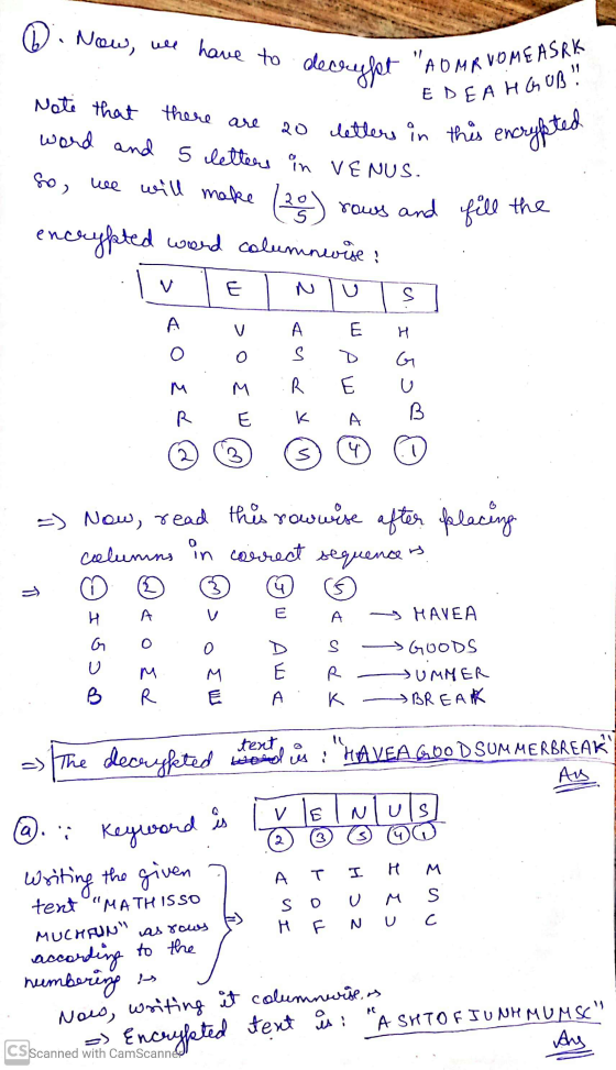 we have to devyfot ADMRVOMEASRK 20 letters in this EDEA HOUB! encrypted Note that there are word and 5 letters in VENUS. so