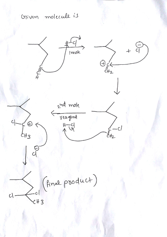ỚIiven molecule is Imole CH2 2nd mole Tea c/ ис Cl 디 CH 3