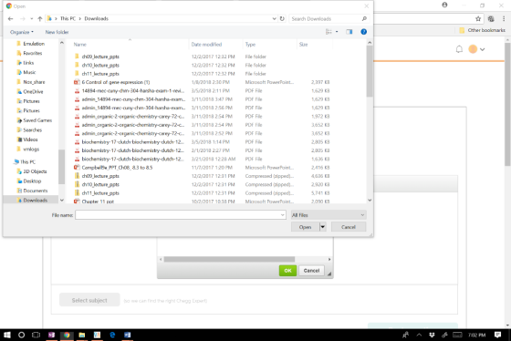 ? ?v ? This PC? Downloads Search Downloads Organize rNew folder Other bookmarks A Name Date modified 12/2/2017 12:32 PM File folder 12/2/2017 12:32 PM File folder 12/2/2017 12:32 PMFile folder 1/8/2018 2:30 PM Favorites ch09_lecture_ppts ch10 lecture ppts chil-lecture-ppts 6 Control of gene expression (1) 14894-mec-cuny-chm-304-harsha-exam-1-revi.. 3/5/2018 2:11 PM admin_14894-mec-cuny-chm-304-harsha-exam.. 3/11/2018 3:47 PM Nox share 2,397 KB 1,629 KB 1,629 KB 1,629 KB 1,972 KB 3,652 KB 3,652 KB 2,805 KB 2,805 KB 1,636 KB 2,416 KB 4,636 KB 2,920 KB 5,741 KB 2,090 KB Microsoft PowerPoint. PDF File PDF File Pictures admin 14894-mec-ouny-chm-304-harsha-exam.. 3/11/2018 2:56 PM PDF File Saved Games Searches Videos vmlogs This PC admin organic-2-organic-chemistry-carey-72-C.. 3/11/2018 2:54 PM PDF File admin_organic-2-organic-chemistry-carey-72-C. 3/11/2018 2:54 PM PDF File admin organic-2-organic-chenistry-carey-72-C. 3/11/2018 2:52 PM PDF File biochenistry-17-clutch-biochemistry-dutch-12... 3/5/2018 1:14 PM biochemistry-17-clutch-biochemistry-clutch-12.. 3/1/2018 2:27 PM biochemistry-17-clutch-biochemistry-clutch-12.. 3/21/2018 12:28 AM PDF File Campbelle PPT Cho8 8.3 to 8.5 ch09 lecture ppts ch10 lecture ppts ch11 lecture ppts PDF File PDF File 11/7/2017 1:20 PM Microsoft PowerPoint 12/2/2017 12:31 PM Compressed (zipped).. 12/2/2017 12:31 PM Compressed (zipped).. 12/2/2017 12:31 PM Compressed (zipped).. 10/2/2017 10.38 PM Microsoft PowerPoint.. 3D Objects DownloadsChapter 11 ppt File name: All Files Open Select subject f ????7:02 PM
