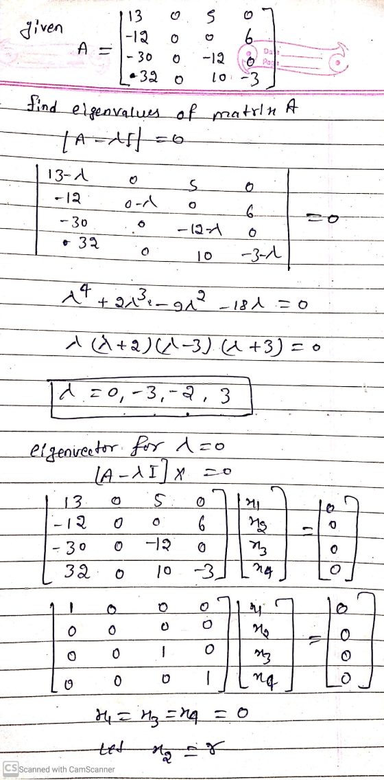 given 113 o d on 1-12 o . 6. A = 1-30 .-12 Opel L.32 o 1o 3] find elgenvalues of matrin A |--|-o . 1 13rd o s ol .-12 ondo b