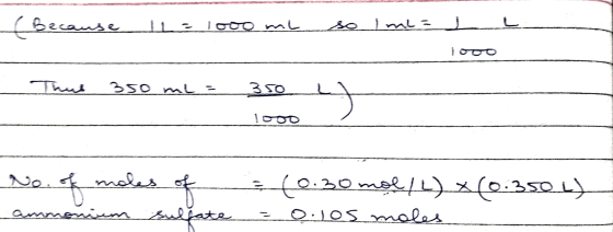 Becanse 1000 Thus 350 mU 1000 (o.20mal/L) (0.350 L) No. males mei kssdfats 0.1OSmales