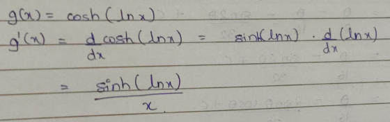 s sinkenn) g(x) = cosh (low to g (W d cosh (lon) da sinh Clon) d (lnx) dr x