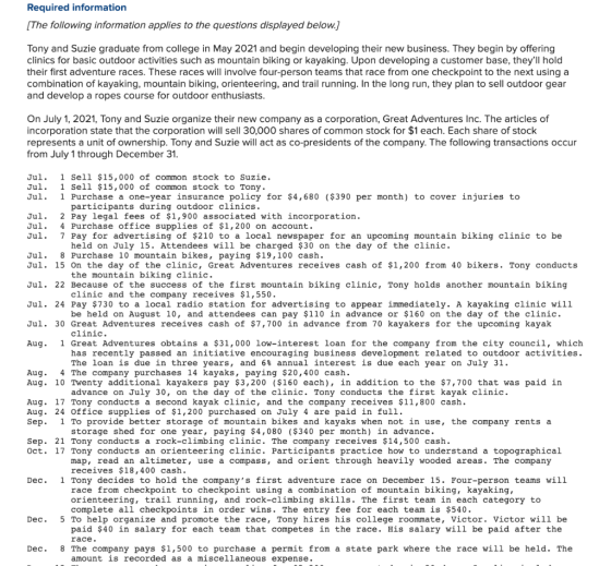 Required information [The following information applies to the questions displayed below.] Tony and Suzie graduate from colle