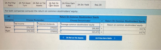 2A Prof Mar Ratio 2A Tot Asset 2A Ret on Tot Turn Assets 2A Ret On com Stock A Price Earn Ratio 2A DIV Yield Reg 28 For both