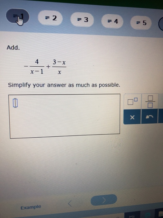 Add. 43-х Simplify your answer as much as possible. Example