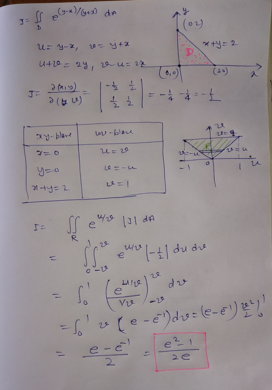(y-x)/(y+X) da y SS 1 (02) U = yx, 20= yta xty=2 utre = 24, zu= 24 (20) a - JE & ply) > Le = -1/2 - 1 2 =- £ nt ure-blare 20=