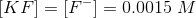 KF = F = 0.0015 M