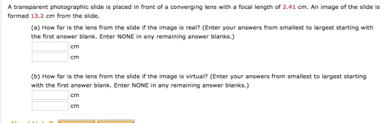 A transparent photographic slide is placed in fron