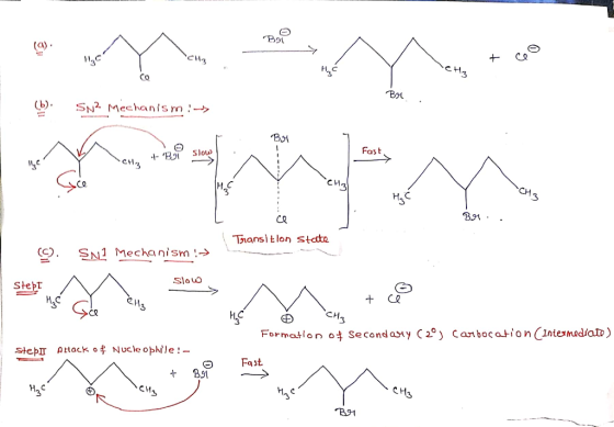 -ctz Bal . SN Mechanism ! -- Bs +- Bg slow CH3 391 · 9). Sn? Mechanism : choniemi Transit lon State Slow Stepi t ce H¢ ¢ CH₂