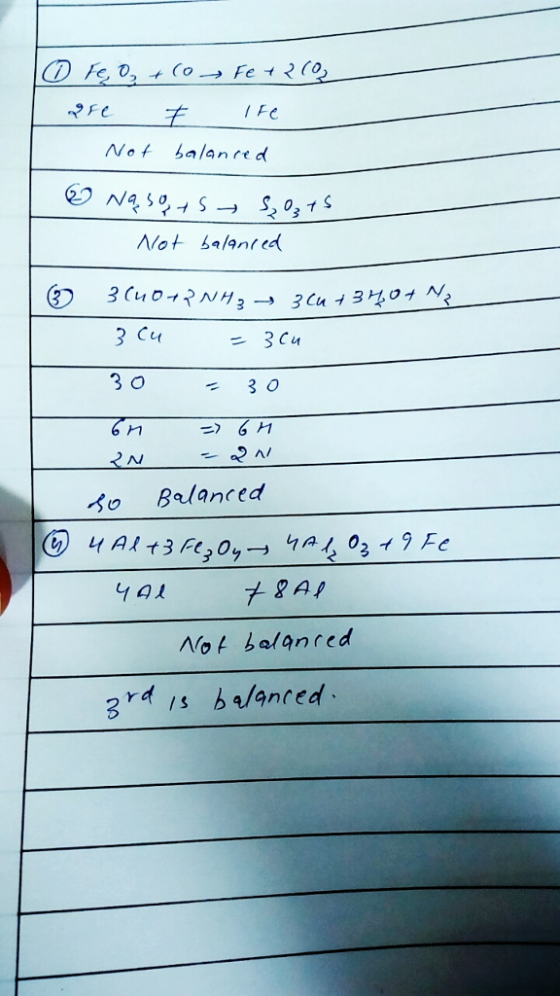 Not balanred Not balantd 3 Cu く Balanced No belanred 2rd is bs/anted