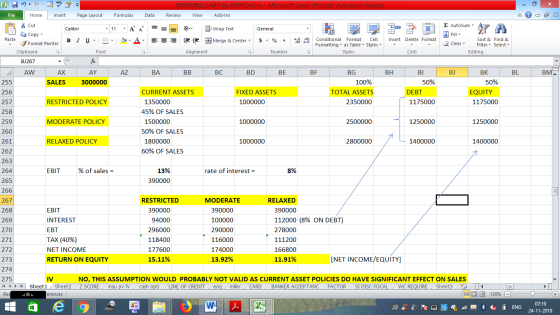 - 2x BL BM 257 WORKING CAPITAL APPROACH - Microsoft Excel (Product Activation Failed) File Home Insert Page Layout Formulas D