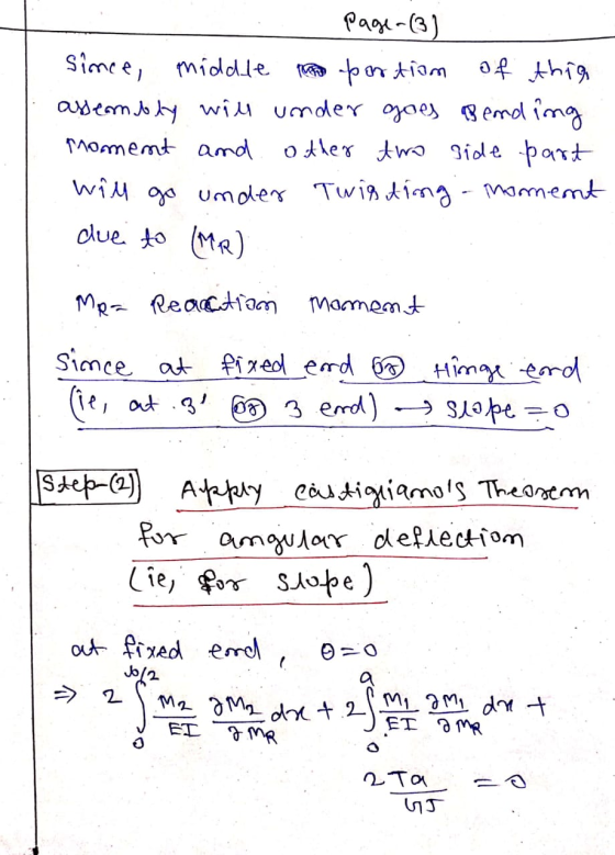 page-(3) since middle Middle na portion ha portion of thig assembly will under goes asending moment and other two side part w
