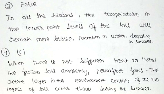 ③ Fate au tha Seabond the temper ate n Sieman more a Fomation in cuen, degatoo) 1,./hen there w not -s,,cent heat to thaw In