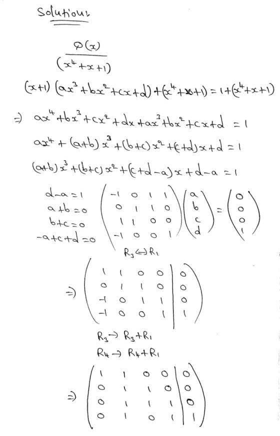 solutions (3x4 +86 +1) (3+) (ax? +bx++ox td] +64 +20+1) = 1+6+*+x+1) taxt tbx?tex² + dx taxtboxtextd = 1 axt + (atb) x + (6