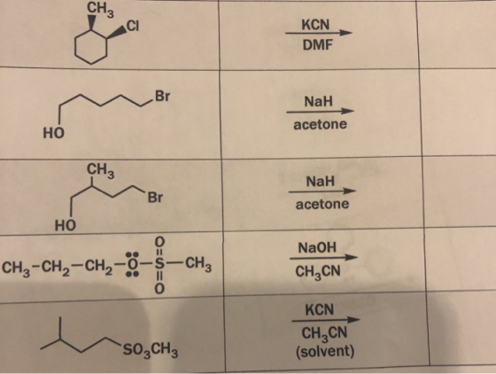 CH 3 KCN DMF Cl Br NaH acetone Ho CH3 NaH Br acetone HO 0 NaOH CH3CN KCN CH CN снз-CH2-CH2-8-11-CH3 0 3 (solvent) SO CH
