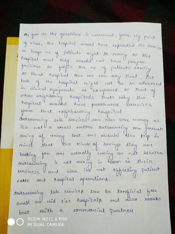 As far as the questione is concerned, from my point of view, the hospital would have expanded its services as lange no. of pa