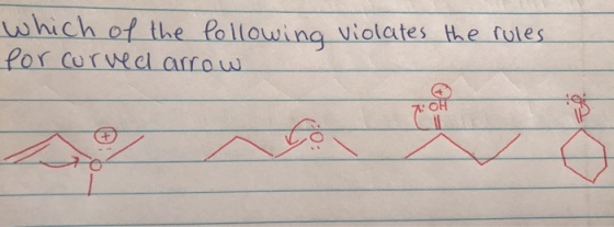 which of the Pollowing violates the ful Por cored arrow es OH