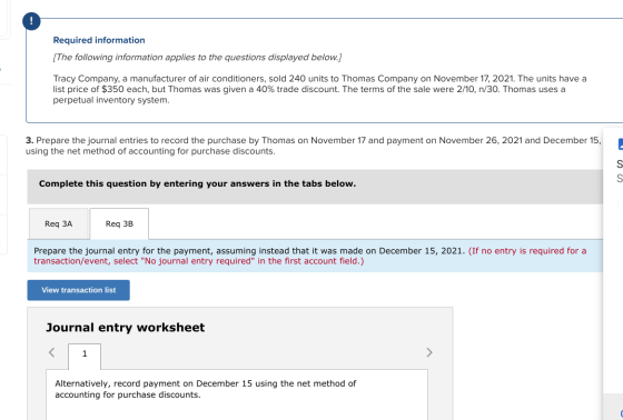 Required information [The following information applies to the questions displayed below.] Tracy Company, a manufacturer of a