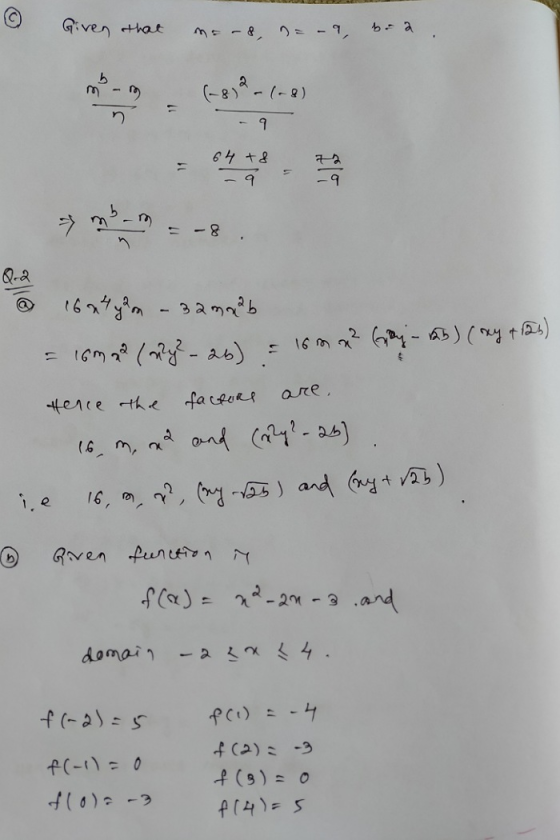 Given that ms-8 = -9, ba (838- n - 9 64 + 8 -9 -9 - 8 Qua 16 4 yum - 32 maab =ICm7 By - 25) = are Hence the 16 m ² Gray - Rb