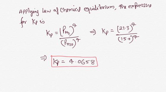 Applying Law of Chemical equilibrium, the expressure for Kp is (Pnzo) 7120 2 kp=4.0658]